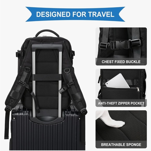 Large Travel Backpack Carry on Flight Approved - Picture 9 of 9